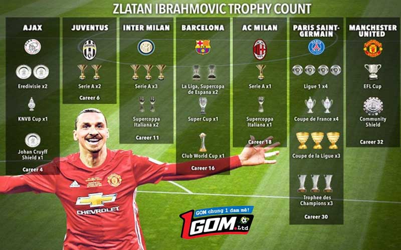 Thống kê những thành tựu mà Zlatan Ibrahimović đạt được